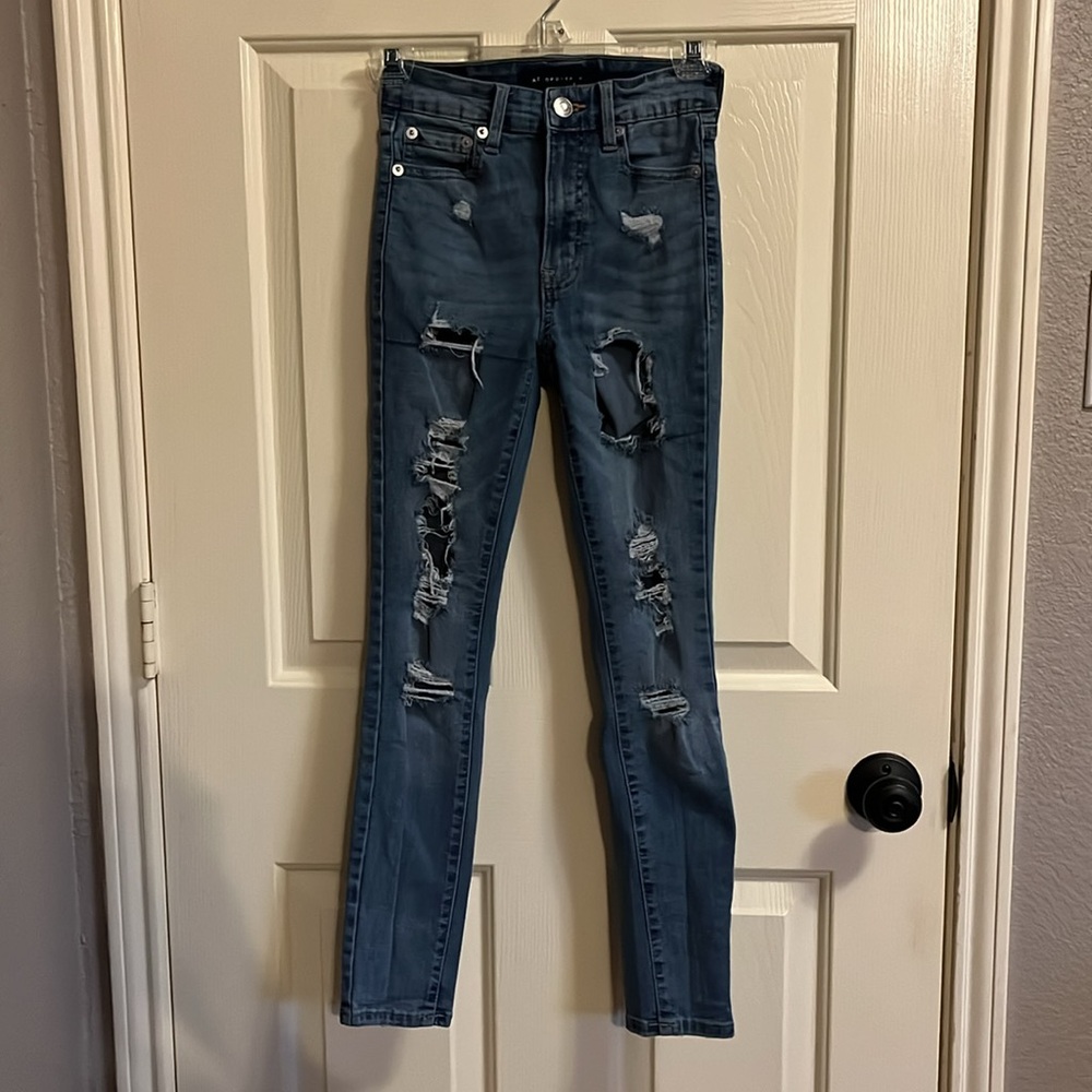 Aeropostale Juniors Super High Rise Jegging 00 Short